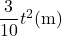 \dfrac{3}{10}t^2\text{(m)}