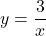 y=\dfrac{3}{x}