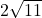Rendered by QuickLaTeX.com 2\sqrt{11}