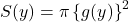 S(y)=\pi\left\{g(y)\right\}^2