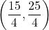 \left(\dfrac{15}{4},\dfrac{25}{4}\right)