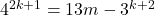 4^{2k+1}=13m-3^{k+2}