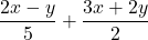 \dfrac{2x-y}{5}+\dfrac{3x+2y}{2}