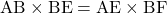 \text{AB}\times\text{BE}=\text{AE}\times\text{BF}