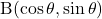 \text{B}(\cos\theta, \sin\theta)