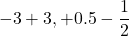 \[-3と+3, +0.5と-\dfrac12\]