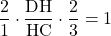 \dfrac{2}{1}\cdot\dfrac{\mathrm{DH}}{\mathrm{HC}}\cdot\dfrac{2}{3}=1