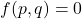 f( p, q )=0