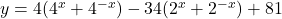 y=4(4^x+4^{-x})-34(2^x+2^{-x})+81