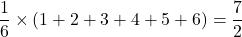 \dfrac16\times(1+2+3+4+5+6)=\dfrac72