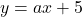 y=ax+5