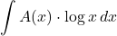 \displaystyle \int A(x)\cdot \log x \,dx