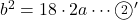 b^2=18\cdot2a\cdots\maru2 '