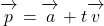 \overrightarrow{ \mathstrut p}=\overrightarrow{ \mathstrut a}+t\overrightarrow{ \mathstrut v}