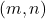 (m ,n)