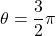 \theta=\dfrac{3}{2}\pi