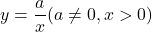 y=\dfrac{a}{x}(a\neq 0,x>0)