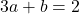 3a+b=2