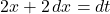 2x+2\,dx=dt