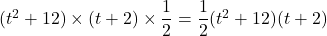 (t^2+12)\times(t+2)\times\dfrac12=\dfrac12(t^2+12)(t+2)