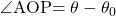 \kaku{AOP}=\theta-\theta_0