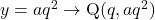 y=aq^2\to \text{Q}(q, aq^2)