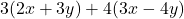 3(2x+3y)+4(3x-4y)