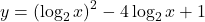 y=\left(\log_2 x\right)^2-4\log_2 x+1