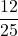 \dfrac{12}{25}