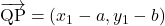 \overrightarrow{\text{QP}}=(x_1-a, y_1-b)