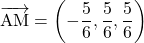 \bekutoru{AM}=\left(-\dfrac56, \dfrac56, \dfrac56\right)