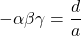 -\alpha\beta\gamma=\dfrac{d}{a}