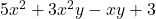 5x^2+3x^2y-xy+3