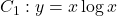 C_1 : y=x\log x