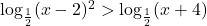 \log_{\frac12}(x-2)^2>\log_{\frac12}(x+4)