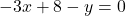 -3x+8-y=0