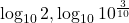 \log_{10}2, \log_{10}10^{\frac{3}{10}}