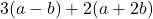 3(a-b)+2(a+2b)