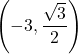 \left(-3, \dfrac{\sqrt3}{2}\right)