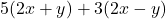 5(2x+y)+3(2x-y)