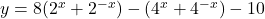 y=8(2^x+2^{-x})-(4^x+4^{-x})-10