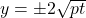 y=\pm2\sqrt{pt}