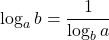 \log_a b=\dfrac{1}{\log_b a}