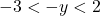 -3<-y<2