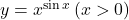 y=x^{\sin x}\, (x>0)