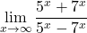 \displaystyle\lim_{x\to\infty}\dfrac{5^x+7^x}{5^x-7^x}