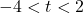 -4<t<2