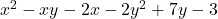 x^2-xy-2x-2y^2+7y-3