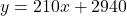 y=210x+2940