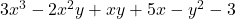 3x^3-2x^2y+xy+5x-y^2-3